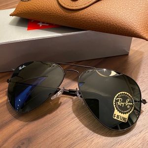 Rayban Aviator classic sunglasses G-15 Black.